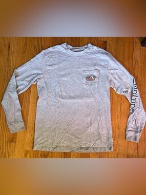 Grey Vineyard Vines Men's Maryland Long-Sleeve Pocket Tee